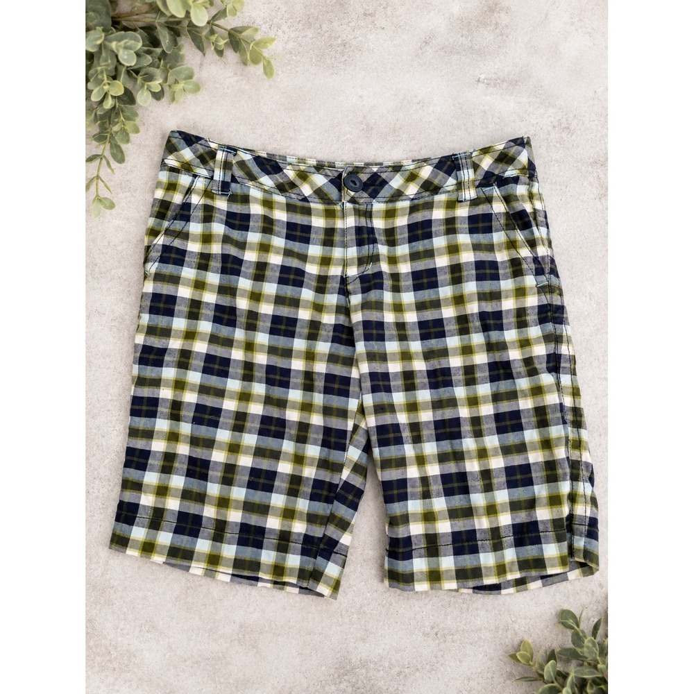 Aeropostale Plaid Shorts Bermuda Blue Green Size 9/10